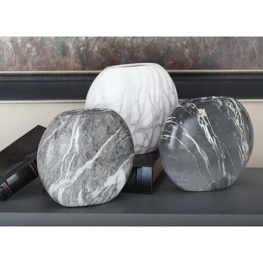 Set Of 3 Grey Stoneware Contemporary Vase, 9" X 8" 16 Set Of 3 Grey Stoneware Contemporary Vase, 9" X 8" - Image 14