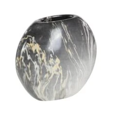 Set Of 3 Grey Stoneware Contemporary Vase, 9" X 8" 18 Set Of 3 Grey Stoneware Contemporary Vase, 9" X 8" -Flowers Michael Store D502645S 2