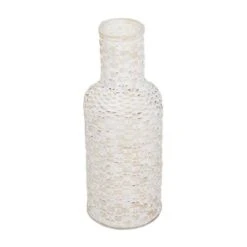 White Bamboo Tall Woven Floor Vase 8" X 8" X 22" -Flowers Michael Store D502647S 2