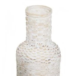White Bamboo Tall Woven Floor Vase 8" X 8" X 22" -Flowers Michael Store D502647S 3
