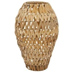 Brown Plastic Rattan Handmade Woven Vase 15" X 15" X 22" 10 Brown Plastic Rattan Handmade Woven Vase 15" X 15" X 22" -Flowers Michael Store D502648S 2