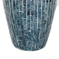 Blue Mother Of Pearl Handmade Vase 8" X 8" X 19" -Flowers Michael Store D502650S 3