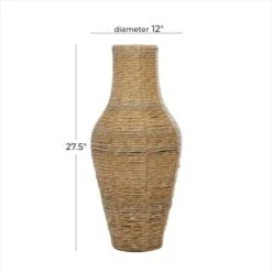 Brown Faux Seagrass Handmade Tall Woven Floor Vase 12" X 12" X 28" 12 Brown Faux Seagrass Handmade Tall Woven Floor Vase 12" X 12" X 28" -Flowers Michael Store D502664S 4