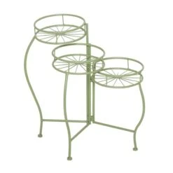 Green Iron Transitional Plantstand, 21" X 19" X 18"