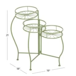 Green Iron Transitional Plantstand, 21" X 19" X 18" -Flowers Michael Store D503988S 6