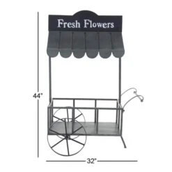 Black Metal Farmhouse Plantstand, 32" X 44" -Flowers Michael Store D503990S 8