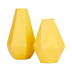 CosmoLiving By Cosmopolitan Yellow Iron Contemporary Vase, 12" X 10" -Flowers Michael Store D507795S 2