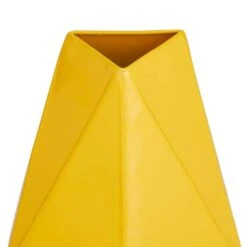 CosmoLiving By Cosmopolitan Yellow Iron Contemporary Vase, 12" X 10" -Flowers Michael Store D507795S 3
