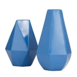 CosmoLiving By Cosmopolitan Blue Iron Contemporary Vase, 12" X 10" 13 CosmoLiving By Cosmopolitan Blue Iron Contemporary Vase, 12" X 10" -Flowers Michael Store D507796S 2