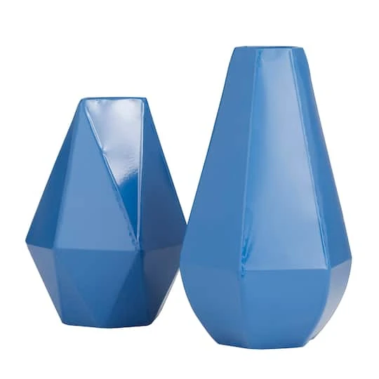 CosmoLiving By Cosmopolitan Blue Iron Contemporary Vase, 12" X 10" 5 CosmoLiving By Cosmopolitan Blue Iron Contemporary Vase, 12" X 10" - Image 3