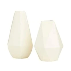 CosmoLiving By Cosmopolitan Cream Iron Contemporary Vase, 12" X 10" -Flowers Michael Store D507798S 6