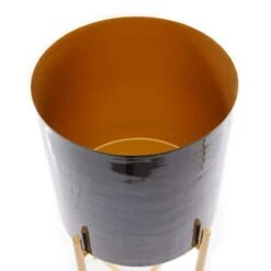 CosmoLiving By Cosmopolitan Set Of 2 Black Iron Contemporary Planter, 24" X 10" X 10" -Flowers Michael Store D508344S 5