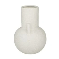 CosmoLiving By Cosmopolitan White Ceramic Modern Vase, 8" X 11" -Flowers Michael Store D511342S 2