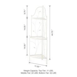 Glitzhome® 3-Tiered Metal Corner Shelf Planter Stand White -Flowers Michael Store D583517S 8