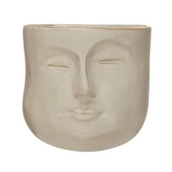 Hello Honey® 6.5" Reactive Glaze Stoneware Wall Planter With Face