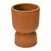 Hello Honey® 8" Latex Glaze Stoneware Pleated Footed Planter