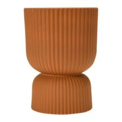 Hello Honey® 8" Latex Glaze Stoneware Pleated Footed Planter -Flowers Michael Store D587548S 2