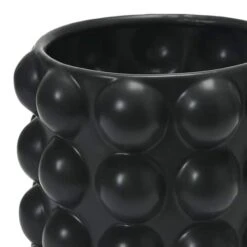 Hello Honey® 9" Black Stoneware Planter With Raised Dots -Flowers Michael Store D587915S 2