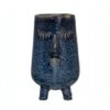 Hello Honey® 6" Blue Reactive Glaze Stoneware Planter With Face 2 Hello Honey® 6" Blue Reactive Glaze Stoneware Planter With Face -Flowers Michael Store D587923S 1
