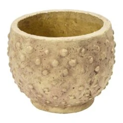 Hello Honey® 7'' Distressed Finish Sandstone Hobnail Planter