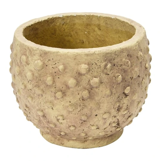 Hello Honey® 7'' Distressed Finish Sandstone Hobnail Planter 3 Hello Honey® 7'' Distressed Finish Sandstone Hobnail Planter