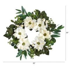 23" Magnolia, Eucalyptus & Berries Wreath -Flowers Michael Store D590088S 2