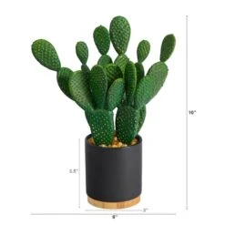 10'' Cactus Succulent Artificial Plant In Planter 9 10'' Cactus Succulent Artificial Plant In Planter -Flowers Michael Store D590116S 2