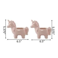 Flora Bunda Pink Ceramic Unicorn Pot Set -Flowers Michael Store D599995S 2