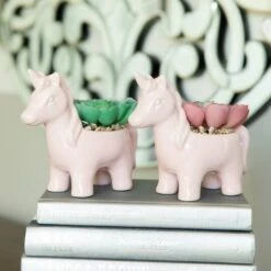 Flora Bunda Pink Ceramic Unicorn Pot Set -Flowers Michael Store D599995S 3