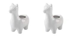 Flora Bunda 5" White Empty Ceramic Llama Set