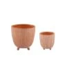Flora Bunda 6" & 4" Orange Chevron Ceramic Footed Pot Set -Flowers Michael Store D600018S 1