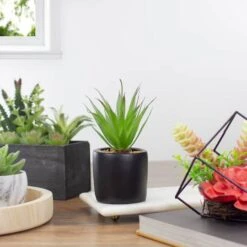 Northlight 7" Green Sword Grass In Black Pot -Flowers Michael Store D602894S 2