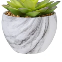 Northlight 4" Green & Purple Succulent In Faux Marble Pot -Flowers Michael Store D602901S 3