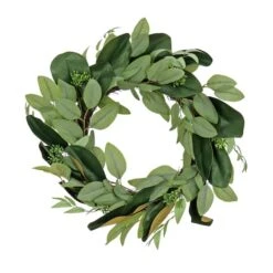 22" Eucalyptus & Magnolia Leaf Wreath