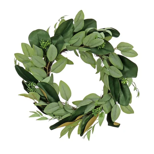 22" Eucalyptus & Magnolia Leaf Wreath 3 22" Eucalyptus & Magnolia Leaf Wreath