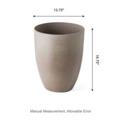 Glitzhome® 17" Eco-Friendly Oversized Faux Ceramic Tall Bowl Planters, 2ct. Sand Beige -Flowers Michael Store D622963S 18