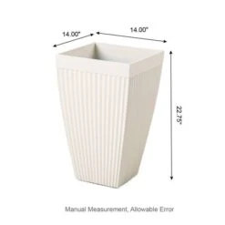 Glitzhome® 23" Eco-Friendly Oversized Faux Concrete Square Fluted Pot Planters, 2ct. White 19 Glitzhome® 23" Eco-Friendly Oversized Faux Concrete Square Fluted Pot Planters, 2ct. White -Flowers Michael Store D622965S 18