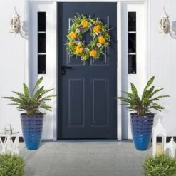 Glitzhome® Eco-Friendly Oversized Faux Cobalt Blue Ceramic Tall Bowl Plastic Pot Planter Set 16 Glitzhome® Eco-Friendly Oversized Faux Cobalt Blue Ceramic Tall Bowl Plastic Pot Planter Set -Flowers Michael Store D622970S 15