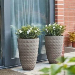 Glitzhome® 19.7" Eco-Friendly Oversized Faux Ceramic Pot Planters, 2ct. Sand Beige -Flowers Michael Store D622971S 12