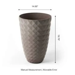 Glitzhome® 19.7" Eco-Friendly Oversized Faux Ceramic Pot Planters, 2ct. Sand Beige -Flowers Michael Store D622971S 18