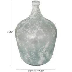 22" Frosted Clear Spanish Bottle Recycled Glass Vase -Flowers Michael Store D758428S 9