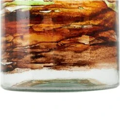 10" Clear & Brown Swirl Abstract Spanish Bottle Recycled Glass Vase -Flowers Michael Store D758431S 6