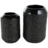 Black Ceramic Vase With Geometric Etchings Set -Flowers Michael Store D758432S 1