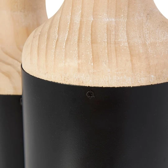 Black Wood Colorblock Vase Set 6 Black Wood Colorblock Vase Set - Image 4