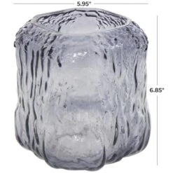 7" Gray Abstract Square Ombre Glass Vase -Flowers Michael Store D758441S 3