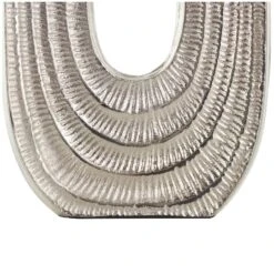 16" Silver Linear Etched Aluminum Circular Vase -Flowers Michael Store D758449S 4