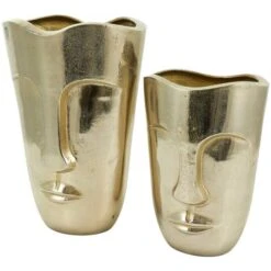 Gold Glam Aluminum Face Vase Set -Flowers Michael Store D758459S 10