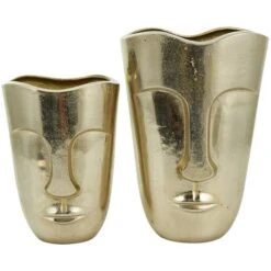 Gold Glam Aluminum Face Vase Set -Flowers Michael Store D758459S 7