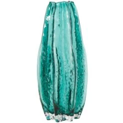 12" Green Wavy Glass Vase -Flowers Michael Store D758461S 2