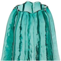 12" Green Wavy Glass Vase -Flowers Michael Store D758461S 4